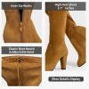 imageVepose Womens Aria Thigh High Over The Knee Boots Cute Suede Long Boots with High Heel and Inner ZipperKhaki Coffee Suede
