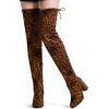 imageVepose Womens Aria Thigh High Over The Knee Boots Cute Suede Long Boots with High Heel and Inner ZipperLeopard