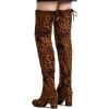 imageVepose Womens Aria Thigh High Over The Knee Boots Cute Suede Long Boots with High Heel and Inner ZipperLeopard