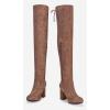 imageVepose Womens Aria Thigh High Over The Knee Boots Cute Suede Long Boots with High Heel and Inner ZipperMocha Brown