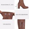 imageVepose Womens Aria Thigh High Over The Knee Boots Cute Suede Long Boots with High Heel and Inner ZipperMocha Brown