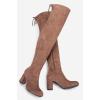 imageVepose Womens Aria Thigh High Over The Knee Boots Cute Suede Long Boots with High Heel and Inner ZipperMocha Brown