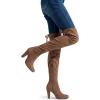 imageVepose Womens Aria Thigh High Over The Knee Boots Cute Suede Long Boots with High Heel and Inner ZipperMocha Toffee Suede
