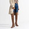imageVepose Womens Aria Thigh High Over The Knee Boots Cute Suede Long Boots with High Heel and Inner ZipperMocha Toffee Suede