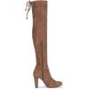 imageVepose Womens Aria Thigh High Over The Knee Boots Cute Suede Long Boots with High Heel and Inner ZipperMocha Toffee Suede