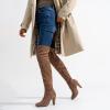 imageVepose Womens Aria Thigh High Over The Knee Boots Cute Suede Long Boots with High Heel and Inner ZipperMocha Toffee Suede