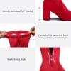 imageVepose Womens Aria Thigh High Over The Knee Boots Cute Suede Long Boots with High Heel and Inner ZipperRed