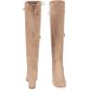 imageVepose Womens Aria Thigh High Over The Knee Boots Cute Suede Long Boots with High Heel and Inner ZipperSand
