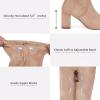 imageVepose Womens Aria Thigh High Over The Knee Boots Cute Suede Long Boots with High Heel and Inner ZipperSand