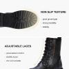 imageVepose Womens Combat Ankle Black Flat Boots Military Fashion 925 Booties Inner ZipperBlack
