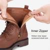 imageVepose Womens Combat Ankle Black Flat Boots Military Fashion 925 Booties Inner ZipperMocha Brown