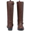 imageVepose Womens Riding Knee High Boots Calf Tall Stretch Retro Low Heel 952 Boots with ZipperDark Brownriding 952