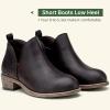 imageVepose Womens Short Ankle Boots Low Heel Western Cutout Perforated BootiesClassic Perf912dark Tan