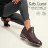 imageVepose Womens Short Ankle Boots Low Heel Western Cutout Perforated BootiesClassic Perf912dark Tan