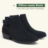 imageVepose Womens Short Ankle Boots Low Heel Western Cutout Perforated BootiesElegant911black Nubuck