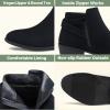imageVepose Womens Short Ankle Boots Low Heel Western Cutout Perforated BootiesElegant911black Nubuck