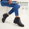 imageVepose Womens Short Ankle Boots Low Heel Western Cutout Perforated BootiesElegant911black Pu