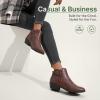 imageVepose Womens Short Ankle Boots Low Heel Western Cutout Perforated BootiesElegant911cognac