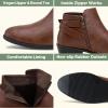 imageVepose Womens Short Ankle Boots Low Heel Western Cutout Perforated BootiesElegant911cognac