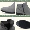 imageVepose Womens Short Ankle Boots Low Heel Western Cutout Perforated BootiesElegant911grey