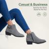 imageVepose Womens Short Ankle Boots Low Heel Western Cutout Perforated BootiesElegant911grey