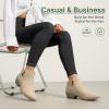 imageVepose Womens Short Ankle Boots Low Heel Western Cutout Perforated BootiesElegant911tan Nubuck