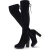 imageVepose Womens Thigh High Black Over The Knee Boots Tall Suede Knee High 996 BootBlackimitation Grain996