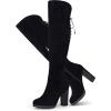 imageVepose Womens Thigh High Black Over The Knee Boots Tall Suede Knee High 996 BootBlackimitation Grain997