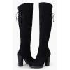 imageVepose Womens Thigh High Black Over The Knee Boots Tall Suede Knee High 996 BootBlackimitation Grain997