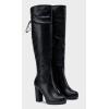 imageVepose Womens Thigh High Black Over The Knee Boots Tall Suede Knee High 996 BootBlackpuimitation Grain997