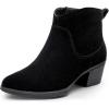imageVepose Womens 9001 Suede Leather Ankle Boots Dressy Short Booties with Inner Zipper for LadyBlack9001