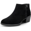 imageVepose Womens 9001 Suede Leather Ankle Boots Dressy Short Booties with Inner Zipper for LadyBlack9002