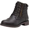 imageVepose Womens 903 Combat Ankle Boots Lace up Comfortable Booties Low HeelDark Brown Pocket903