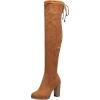 imageVepose Womens Thigh High Black Over The Knee Boots Tall Suede Knee High 996 BootImitation Grain996khaki
