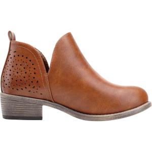 imageVepose Womens Short Ankle Boots Low Heel Western Cutout Perforated BootiesClassic Perf912red Brown
