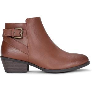 imageVepose Womens Short Ankle Boots Low Heel Western Cutout Perforated BootiesElegant911mocha Brown