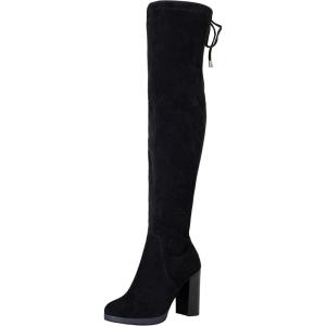 imageVepose Womens Thigh High Black Over The Knee Boots Tall Suede Knee High 996 BootBlackimitation Grain996