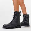 imageVepose Womens Combat Boots Low Heel Mid Calf Military Boots with Card Knife Wallet PocketAmilitaryblack