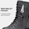 imageVepose Womens Combat Boots Low Heel Mid Calf Military Boots with Card Knife Wallet PocketHigh Combatgrey