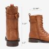 imageVepose Womens Combat Boots Low Heel Mid Calf Military Boots with Card Knife Wallet PocketMilitarybrown