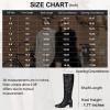 imageVepose Knee High Boots for Women Tall Riding Square Toe 9507 Botas Womens Low Chunky Block Heel Boots with Side ZipperBlack