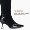 imageVepose Womens Knee High Boots Tall Dress Fashion Pointed Toe Kitten Low Heel Boots with Side ZipperBlack Suede