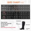 imageVepose Womens 949 Knee High BootsTall Riding Boots Low Heel with Wide Calf and Wide WidthsA949black