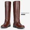 imageVepose Womens 949 Knee High BootsTall Riding Boots Low Heel with Wide Calf and Wide WidthsKnee High948whisky