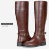 imageVepose Womens 949 Knee High BootsTall Riding Boots Low Heel with Wide Calf and Wide WidthsKnee High948whisky