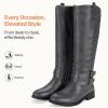 imageVepose Womens 949 Knee High BootsTall Riding Boots Low Heel with Wide Calf and Wide WidthsRiding Boots949grey