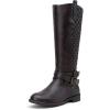 imageVepose Womens 949 Knee High BootsTall Riding Boots Low Heel with Wide Calf and Wide WidthsRiding Boots949brownDark Brown