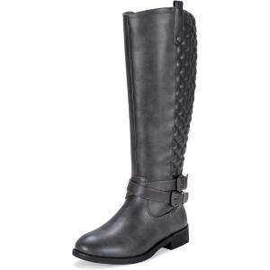 imageVepose Womens 949 Knee High BootsTall Riding Boots Low Heel with Wide Calf and Wide WidthsRiding Boots949grey