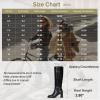 imageVepose Knee High Boots Women Chunky Square Toe Tall Fashion Stacked Low Heel Boots with Inside ZipperBlackfashion9572