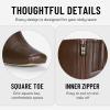 imageVepose Knee High Boots for Women with Kitten Low Heel Tall Fashion Square Toe Long Dressy Boots Casual Comfort Botas Trendy para MujerBrown9528kitten